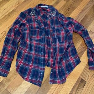green and red flannel with jeweled collar